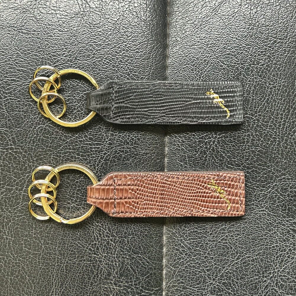 【ふるさと納税】テジュー(トカゲ革) キーホルダー トカゲ トカゲ革 ワニトカゲ エキゾチックレザー ウロコ模様 天然皮革
