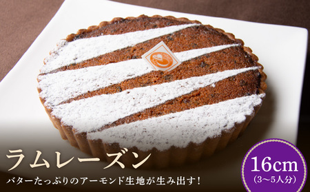 上品で洗練されたタルト ラムレーズン タルト ケーキ 16cmサイズ 3人分 ～ 5人分 バターたっぷり アーモンド生地 レーズン 奈良県 生駒市 お取り寄せ スイーツ デザート おやつ 母の日 洋菓子 熨斗対応 焼き菓子 ドイツ菓子 誕生日 冷凍 送料無料