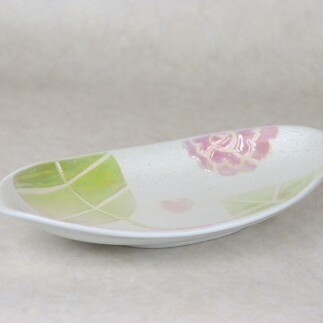 有田焼 バララスターなぶり小判皿 ピンク【大慶】皿 食器 うつわ 器 プレート 花 かわいい ギフト ci089_イメージ3