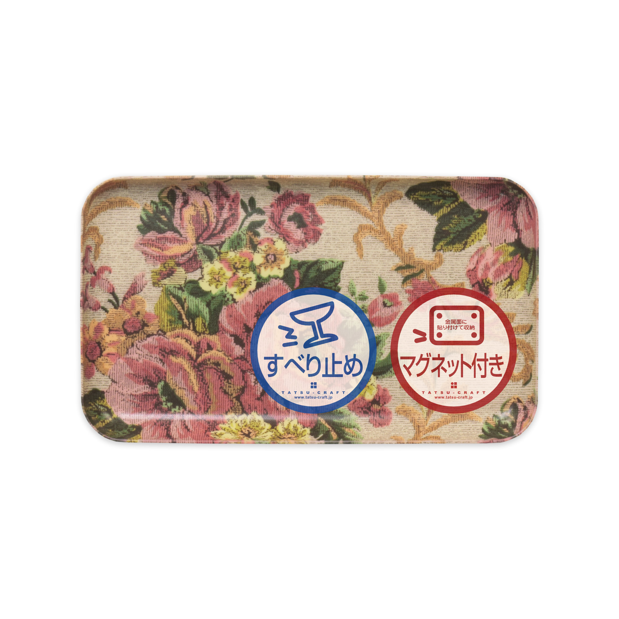 TATSU-CRAFT マグネットトレー SS 21.5cm ヴィクトリアン オールドローズ すべり止め付き ［Tk1038］ 303446_DA90792