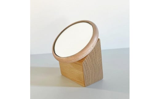 
            【Face Mirror メープル材+オーク材】ハンドミラー（手鏡）スタンドミラー（卓上）ウォールミラーとしても＜フェイスミラー＞ プレゼント 父の日 母の日 入学 卒業 就職 MUFactory
          