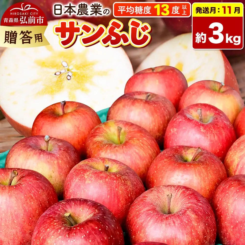 【26年11月発送】りんご サンふじ【贈答用】約3kg 平均糖度13度以上 青森県 弘前市 果物 フルーツ 林檎 リンゴ くだもの 贈り物 ギフト