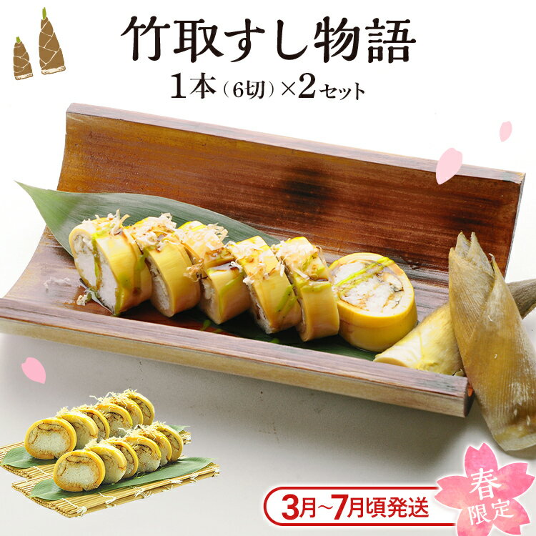 【ふるさと納税】寿司 竹取すし物語 2本 (一本6切れ×2本) 筍 たけのこ 穴子 アナゴ 棒寿司 すし 冷凍 季節限定 福岡 九州 九州産 国産 グルメ 惣菜 送料無料【この商品は毎年3月～7月頃にかけて発送されます。】