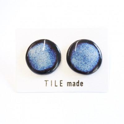 ふるさと納税 瑞浪市 【美濃焼】紫むらタイルピアス(直径20mm)