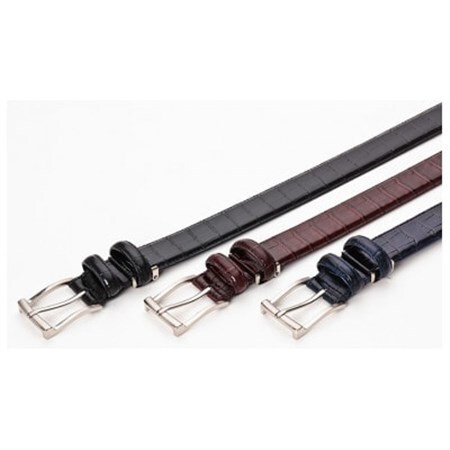 クロコダイル調　型押しビジネスベルト　日本製　ブラウン【1670660】