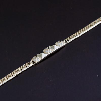 ふるさと納税 山梨市 K18ピラミッドブレスレット【ダイヤ0.14ct・20cm】 |  | 03