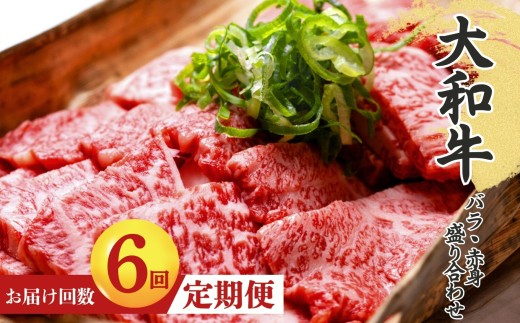 【 定期便 6回 】 奈良県産 黒毛和牛 大和牛 バラ ・ 赤身 盛り合わせ 焼肉 500g｜肉 にく ニク お肉 牛肉 黒毛 和牛 赤身 国産 大和牛 冷凍 奈良県 五條市 金井畜産 ブランド ブランド牛 うし 高級 急速冷凍 やわらかい やわらか食感 上質 味わい 生産管理 徹底 安心 良質 金井牧場 きめ細かな肉質 脂 甘味 奈良のブランド牛 お取り寄せ グルメ 送料無料 バラ肉 赤身肉