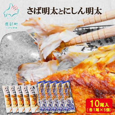 ふるさと納税 鹿部町 丸鮮道場水産 さば明太とにしん明太 各5尾入 MC079-5