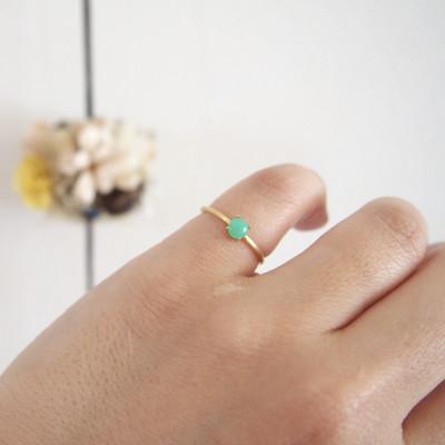 ふるさと納税 田原本町 11号　天然石クリソプレーズ　リング(Silver925 18KGP仕上げ)　指輪 |  | 01