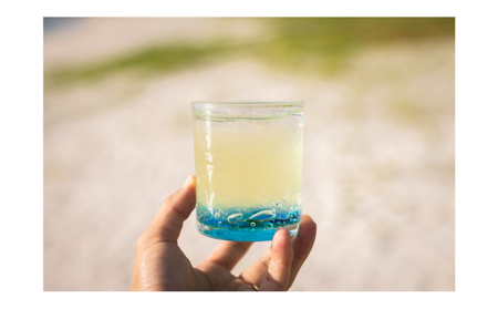 【RYUKYU GLASS WORKS 海風】オキナワオーシャン　ロック（レギュラー） 〇 沖縄 読谷村 夏 琉球ガラス GALA青い海 ガラス工房 東シナ海 青い空 ブルー うちなーすぐりむん 伝統