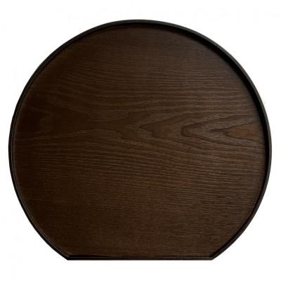 ふるさと納税 海南市 半月盆 木製 コクタン調 尺二 36cm トレー 和食