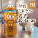 【ふるさと納税】『定期便：全5回』 健康ミネラルむぎ茶2L×6本×2箱 恵庭市 ふるさと納税 健康ミネラル麦茶 お茶 麦茶 定期便 2箱 2箱セット ノンカフェイン 5ヶ月 定期 5回 北海道 恵庭【500018】