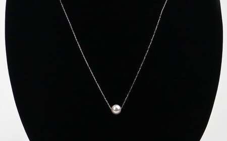 真珠 一粒ネックレス 6.0～6.5mm K18WG 真珠 アクセサリー （857）