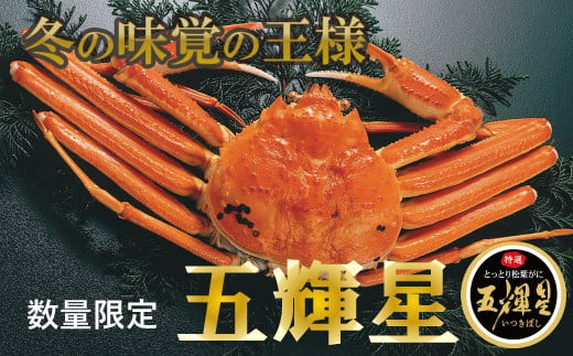 
【倉吉魚市】五輝星ボイル松葉がに（超特大1.2ｋｇ以上）　数量限定品 ボイル 松葉ガニ ズワイガニ カニ爪 冷蔵 数量 期間 限定 ずわいがに カニ 特大 五輝星 国産 鮮度抜群 鳥取県 倉吉市
