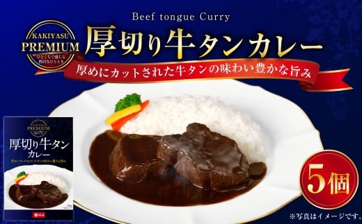 プレミアム 厚切り牛タンカレーセット 200g×5パック 計1kg カレーライス 牛肉 湯煎 098-0022