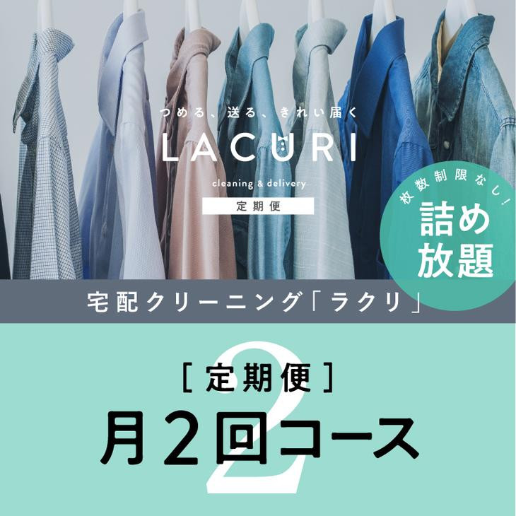 
                  【定期便】クリーニング 詰め放題　月2回コース 1年分（24回利用分）｜最短４日仕上げ　シミ抜き　ボタン付け　毛玉取り　ラクリ　lacuri
※着日指定不可
※北海道・沖縄・離島への配送不可
                