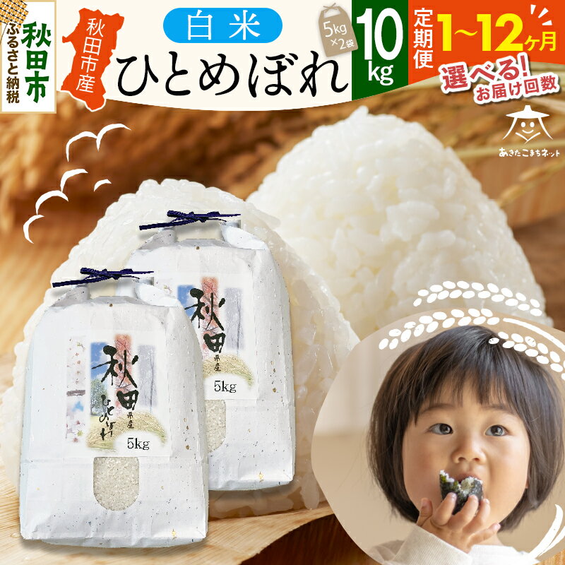 【ふるさと納税】ひとめぼれ 10kg(5kg×2袋) 秋田市産【白米】【選べるお届け回数(1回〜定期便) 】