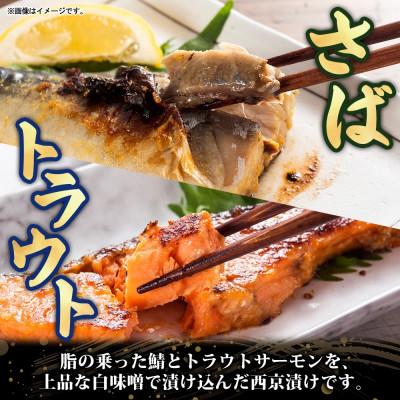ふるさと納税 船橋市 【毎月定期便】ニッスイ 西京漬 2種セット(さば 4切・トラウトサーモン 2切) 各2パック全3回 |  | 01