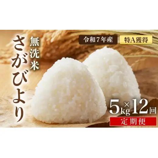 [令和7年産] ＜定期便12回＞  さがびより 無洗米 5kg×12回
