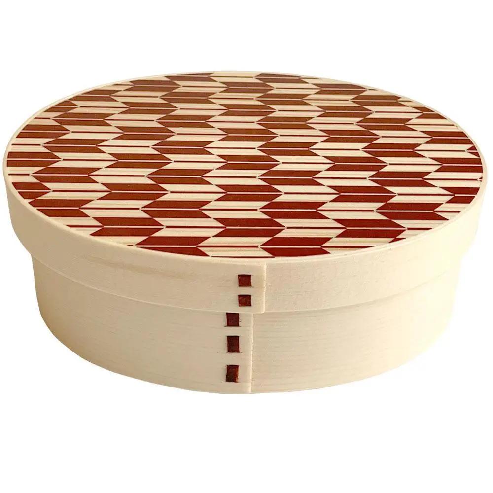 紀州漆器 曲げわっぱ 弁当箱 赤 矢羽柄 まげわっぱ ランチボックス 和柄 和風 KISHU ［YS9］