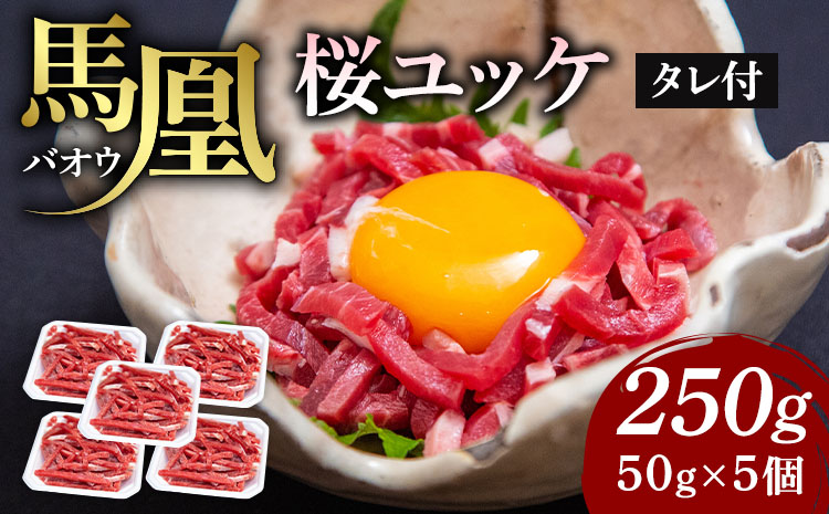 馬凰（ばおう）旨味溢れる 桜ユッケ 計250g（50g×5パック）タレ付き 馬肉