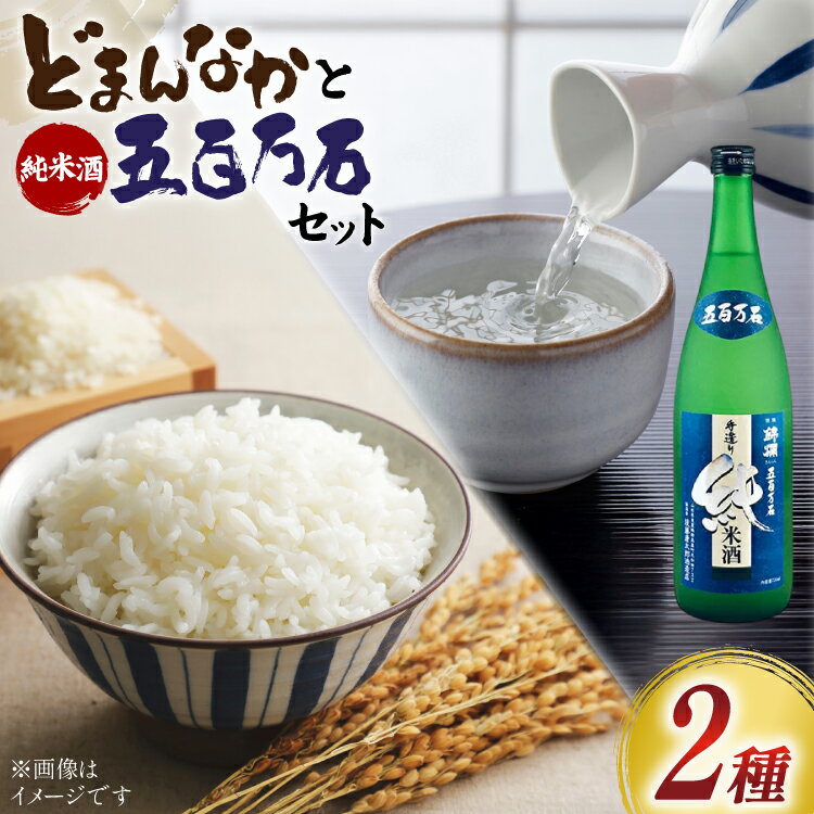 【ふるさと納税】 詰め合わせ どまんなか 米 5kg 純米酒 五百万石 720ml 1本 [冨樫商店 山形県 高畠町 tk06ayt290003] お米 コメ 日本酒 酒 さけ ご飯 ブランド米