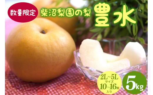 【先行予約/8月下旬から発送】 柴沼梨園の梨 （ 豊水 ） 梨 5kg 10~16個入り ナシ なし 国産 茨城 豊水梨 秋 旬 フルーツ 果物 数量限定 先行予約 秋の味覚 旬の果物 くだもの 2L～5L サイズ 品種 豊水 産地 茨城県産 家庭用 梨園直送 茨城県 笠間市