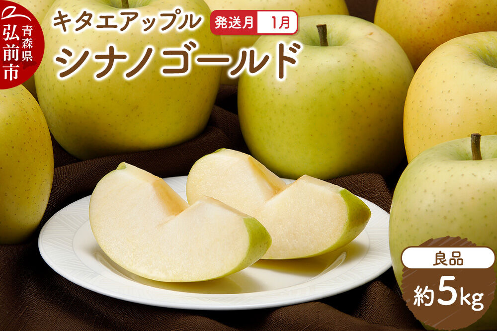 【27年1月発送】りんご シナノゴールド【良品】約5kg キタエアップル 青森県 弘前市 [先行予約 シナノゴールド りんご 贈り物 アップル おいしい 果実 果物 黄色 美味 林檎]