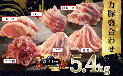 
            国産 豚肉 6種盛 5.4kgセット｜バラスライス300g 肩ロース焼肉用400g ウデスライス1.2kg こま肉1.6kg モモしゃぶしゃぶ用1.4kg ロースステーキ用500g バラエティ 力豚 小分け ブランド豚 配達日指定可 送料無料 おすすめ
          