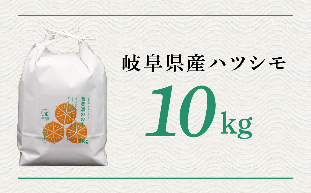 新米 令和7年度産 ハツシモ 10kg 水の都大垣の新米 10キロ×1回