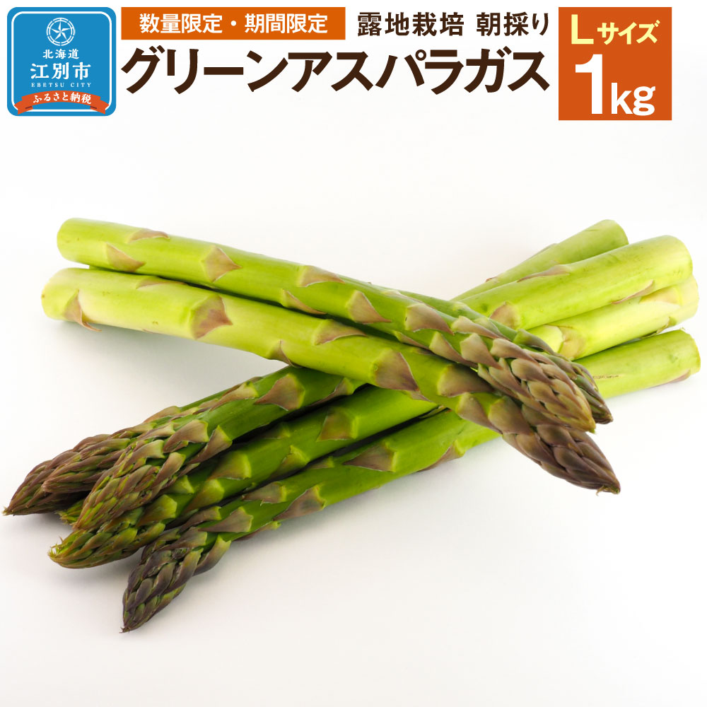 【ふるさと納税】【先行予約/2026年4月下旬より発送開始】BO002＜数量限定・期間限定＞グリーンアスパラガス(Lサイズ) 1kg 露地栽培 朝採り