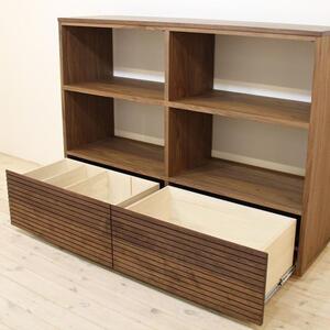 風雅 リビングシェルフ 棚 W1500 ウォールナット スリット