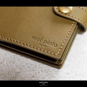 maf pinto (マフ ピント) 二つ折り財布 スナップボタン付き オリーブ レザー 本革 日本製