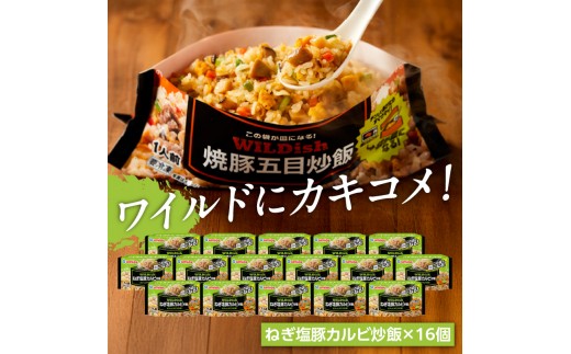 Umios 冷凍食品 WILDish ねぎ塩豚カルビ炒飯 １人前×16個入り