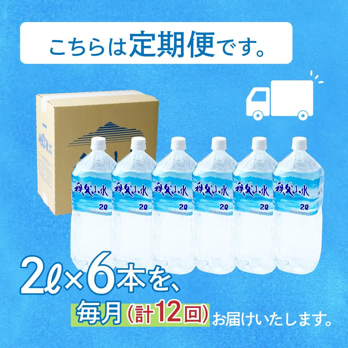 ＜定期便＞秩父の天然水 2L×6本×12回（毎月） | 1年保存 ミネラルウォーター