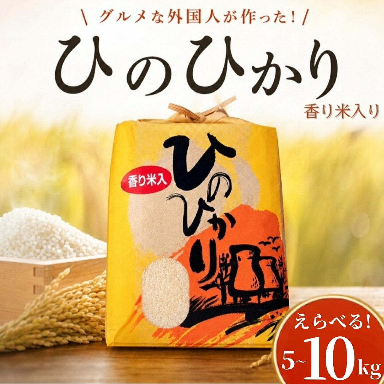 【ふるさと納税】選べる! ひのひかり 白米 香米 入り 5kg 10kg グルメな外国人 農家 が作った こだわり お米 ヒノヒカリ 2025年産 2026年産 新米 米 国産米 えらべる おこめ 一人暮らし ミネラル 期間限定 季節限定 ふるさと納税 ふるさと納税米 人気 おすすめ 高知県 黒潮町