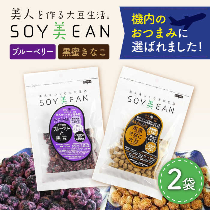 【ふるさと納税】大豆のお菓子 SOY美EAN 2袋セット（黒蜜きなこ・ブルーベリー） /宮本邦製菓 [UBN002] お菓子 和菓子 セット 食べ比べ 大豆 大豆菓子 おつまみ