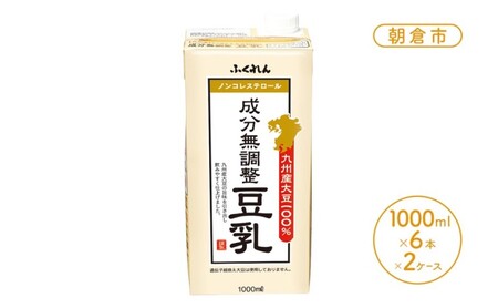 【朝倉市制施行20周年記念企画】2025年7月中旬製造 豆乳 九州産大豆 100％ 成分無調整豆乳 1000ml×6本入り×2ケース
