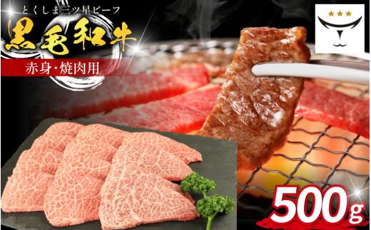 牛肉 焼肉 黒毛和牛 500g 赤身 和牛 とくしま三つ星ビーフ 牛肉 ぎゅうにく ブランド 牛 肉 ビーフ BBQ アウトドア キャンプ おかず おつまみ 日用 お祝い 誕生日 記念日 ギフト 贈答 お取り寄せ グルメ 冷凍 小分け 徳島 肉の藤原