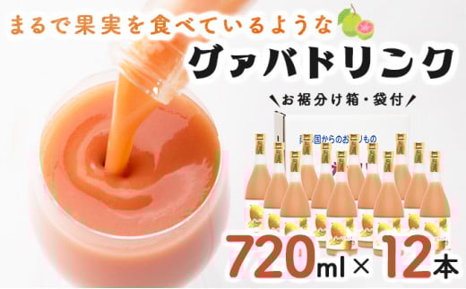 まるで果実を食べているような！グァバドリンク12本セット各720ml)_K021-014