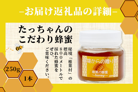 標高800m たっちゃんのこだわり蜂蜜【250g×2本】 蜂蜜 はちみつ ハチミツ みつばち ミツバチ 伝統的 養蜂 国産 天然 百花蜜 巣箱 数量限定 季節 希少 250g 500g 蜂蜜 はちみつ