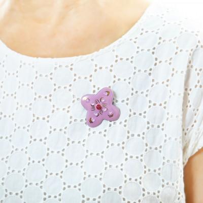 ふるさと納税 太田市 【七宝工芸家　中島たか子】七宝焼　さくら色ブローチ |  | 03