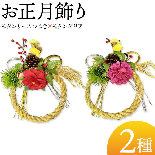 【ふるさと納税】【先行予約】しめ飾り モダンリースつばき×モダンダリア 有限会社なかむら農園《2025年12月中旬-下旬頃出荷》大阪府 羽曳野市 送料無料 正月飾り リース しめ縄 オシャレ モダン ふるさと納税 お正月飾り おしゃれ ふるさと納税 お正月 ふるさと納税 新年
