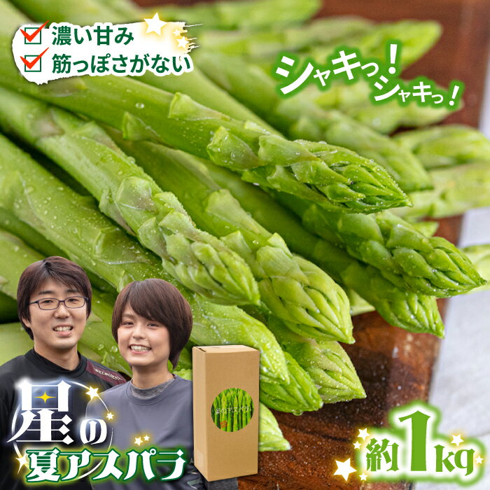 【ふるさと納税】【2025年5月下旬～発送】【数量限定】甘い！柔らかい！【星のアスパラ】グリーン アスパラガス 約1kg / アスパラ あすぱら あすぱらがす 朝採れ 採れたて 新鮮 旬 産地直送 野菜 3L 2L L サイズミックス / 南島原市 / ほしのYA [SEY001]