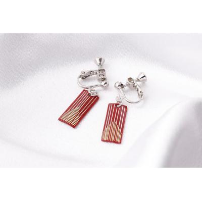 ふるさと納税 京都市 【中嶋象嵌】長四角　イヤリング〈ライン〉 |  | 02