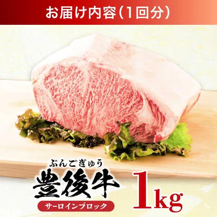 【全12回定期便】【厳選部位】おおいた豊後牛 サーロイン ブロック 1kg 日田市 黒毛和牛 牛肉 サーロイン 豊後牛 サーロインブロック [AREI106]