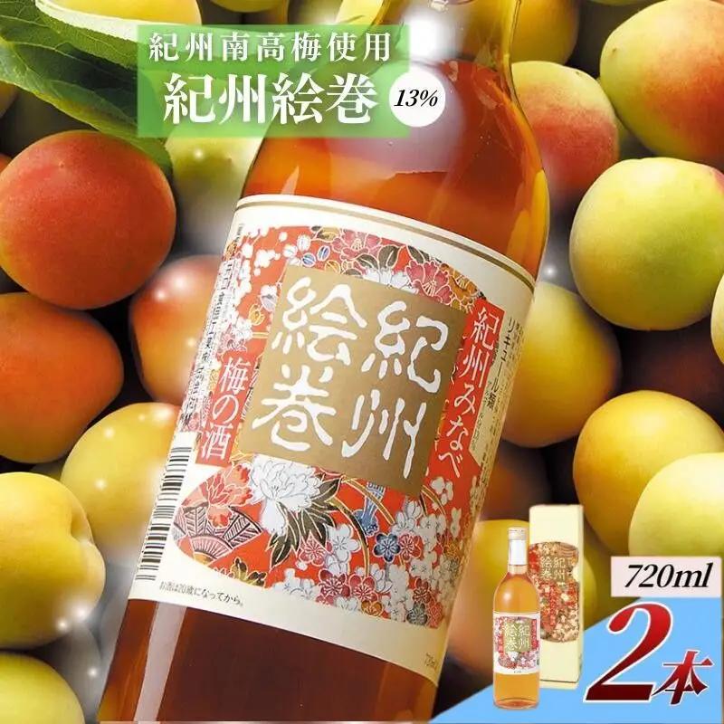 梅酒 紀州絵巻  720ml×2本／アルコール度数13％　手作り梅酒　【umicbn006A】