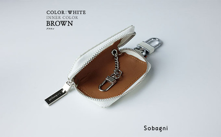エシカルレザーSobagni スマート キーケース シングル 雑貨 小物 シンプル スッキリ 水や汚れに強い 傷に強い お手入れ不要 高耐久 丈夫 長持ち  ブラック
