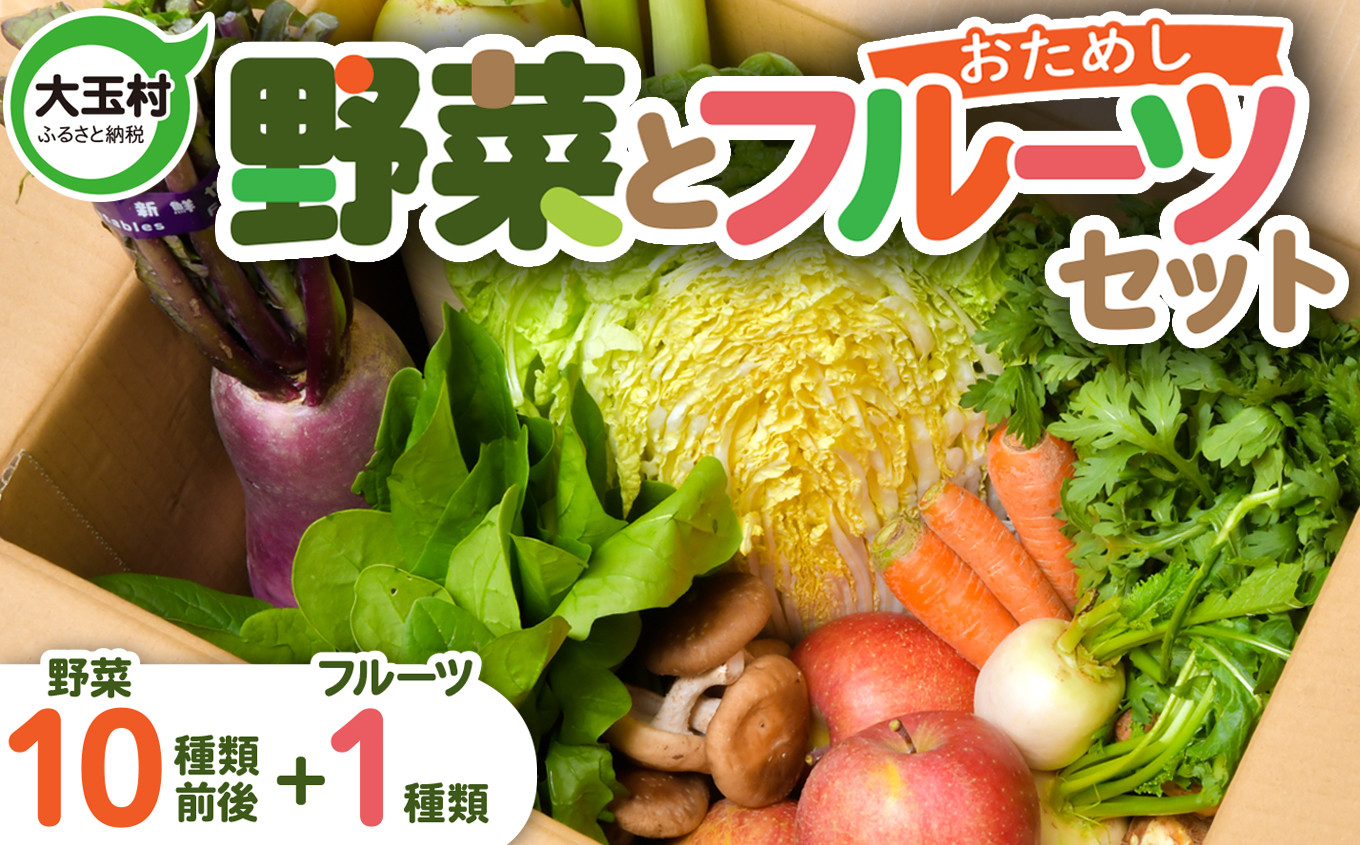 
            【先行予約】 旬の野菜 と フルーツ セット ( 野菜 10種＋果物 1種)《2025年6月以降発送》 福島県 大玉村 OT01-001 ／ 送料無料 10000円 以下／ 旬 野菜 詰め合わせ おためし ／ さくらんぼ ・ 桃 ・ りんご ・ 梨 も！
          