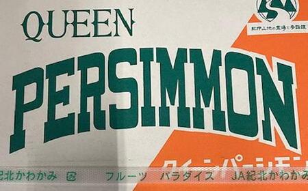 大玉サイズの平たねなし柿「クイーンパーシモン」約4kg　（10玉～12玉おまかせ） ★2024年10月中旬頃より順次発送